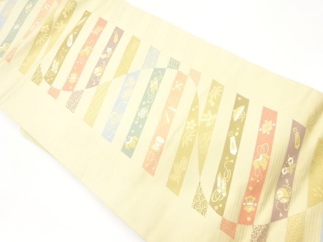 JAPANESE NAGOYA OBI / WOVEN CLASSICAL PATTERN